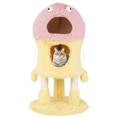 Cute Monster-Themed Cat Tower with 2 Private Condos and 3-Level Activity Center - view 4