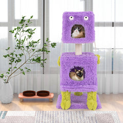 Cute Monster-Themed Cat Tower with 2 Private Condos for Small Place Cat Tree - view 3