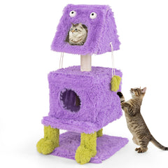 Cute Monster-Themed Cat Tower with 2 Private Condos for Small Place Cat Tree - view 4