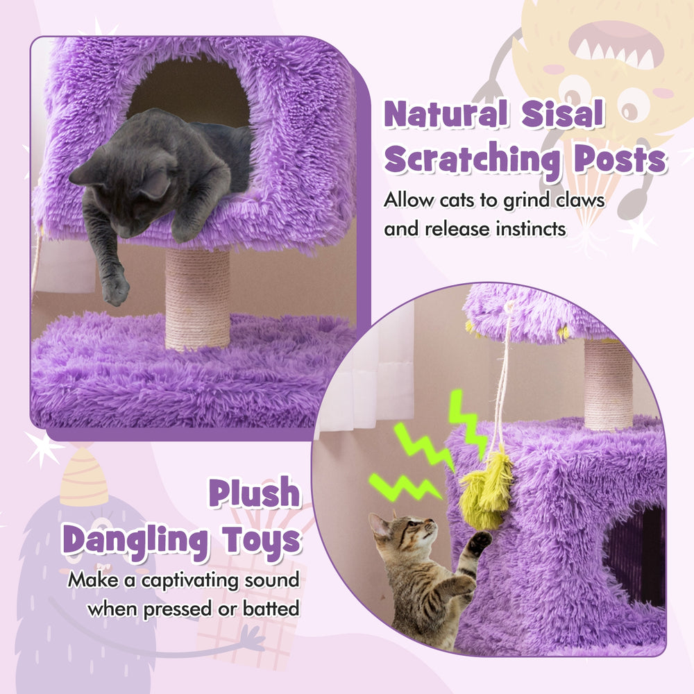 Cute Monster-Themed Cat Tower with 2 Private Condos for Small Place Cat Tree - view 7