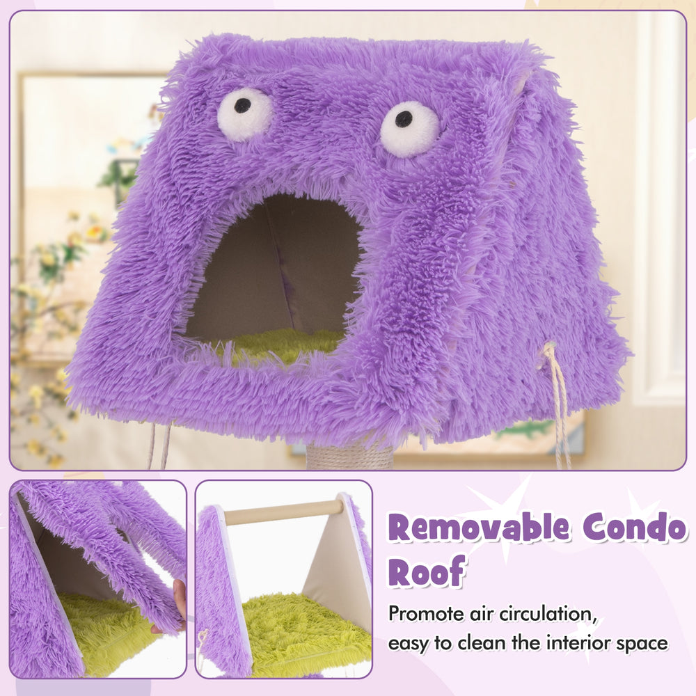 Cute Monster-Themed Cat Tower with 2 Private Condos for Small Place Cat Tree - view 8