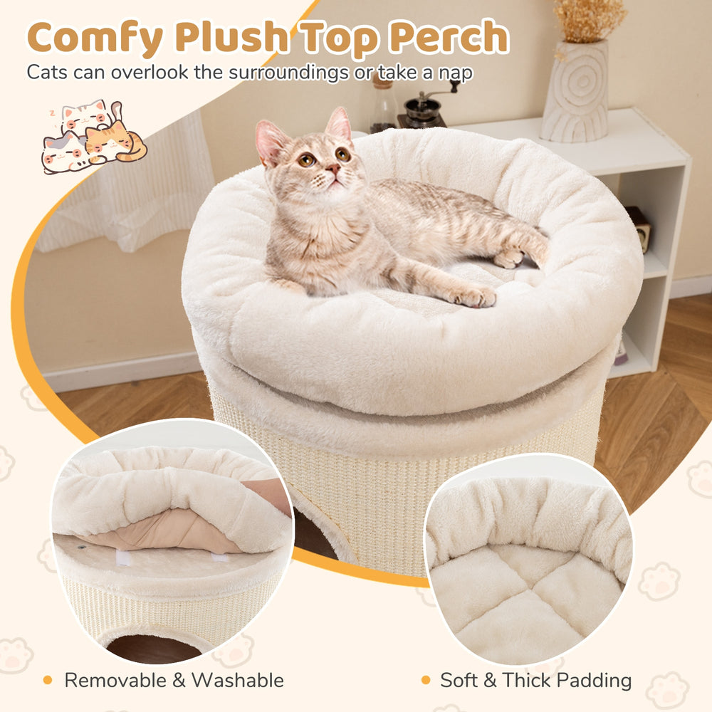 49 Inch Elevated Cat Cave 4-Story Cat House for Multiple Cats Cat Tree - view 6