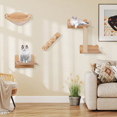 Cat Wall Furniture Set of 4 with Hammock 2-step Cat Tree and Perch - view 2