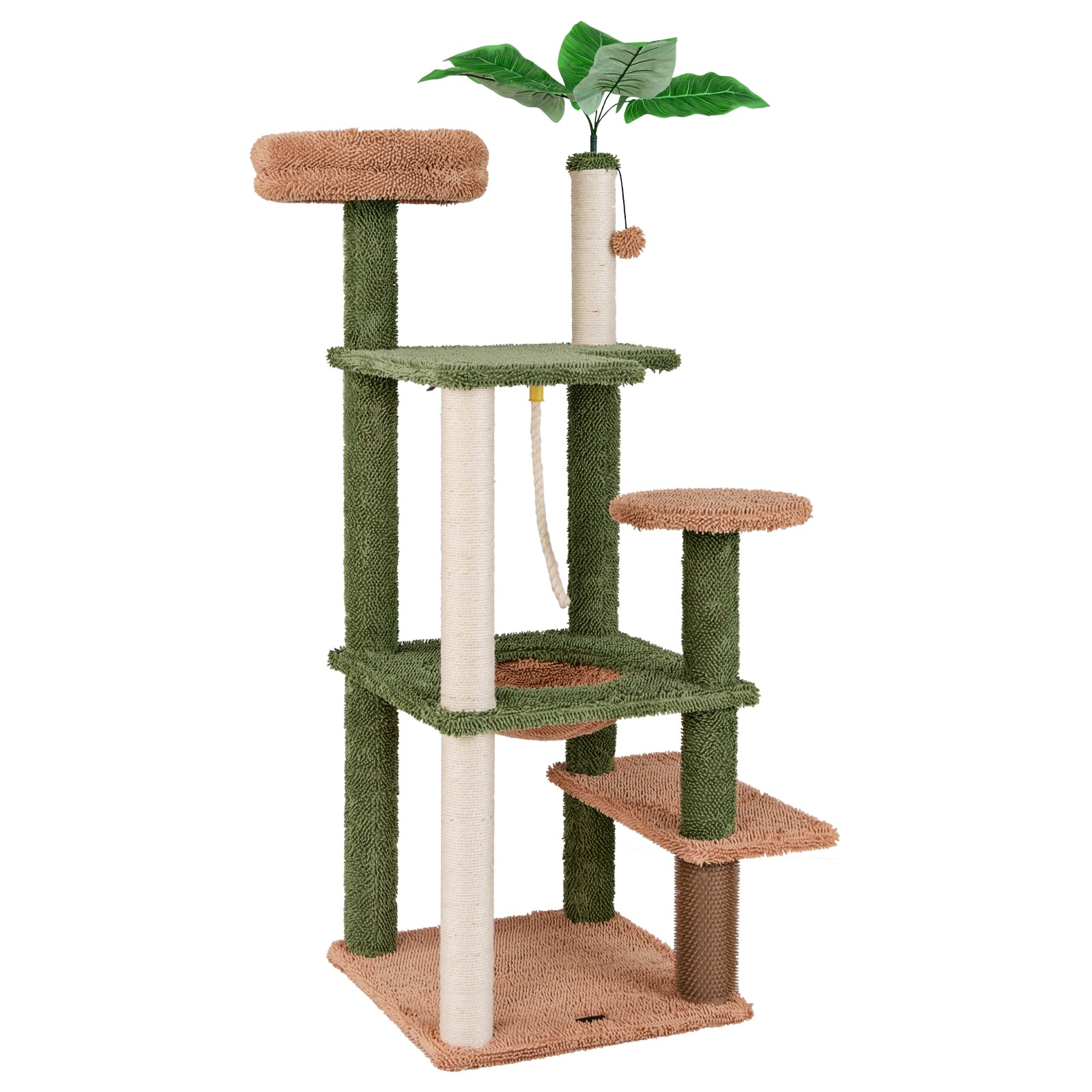 Multilevel Cat Tree with Scratching Posts and Rope Plush Perch Toy Bed
