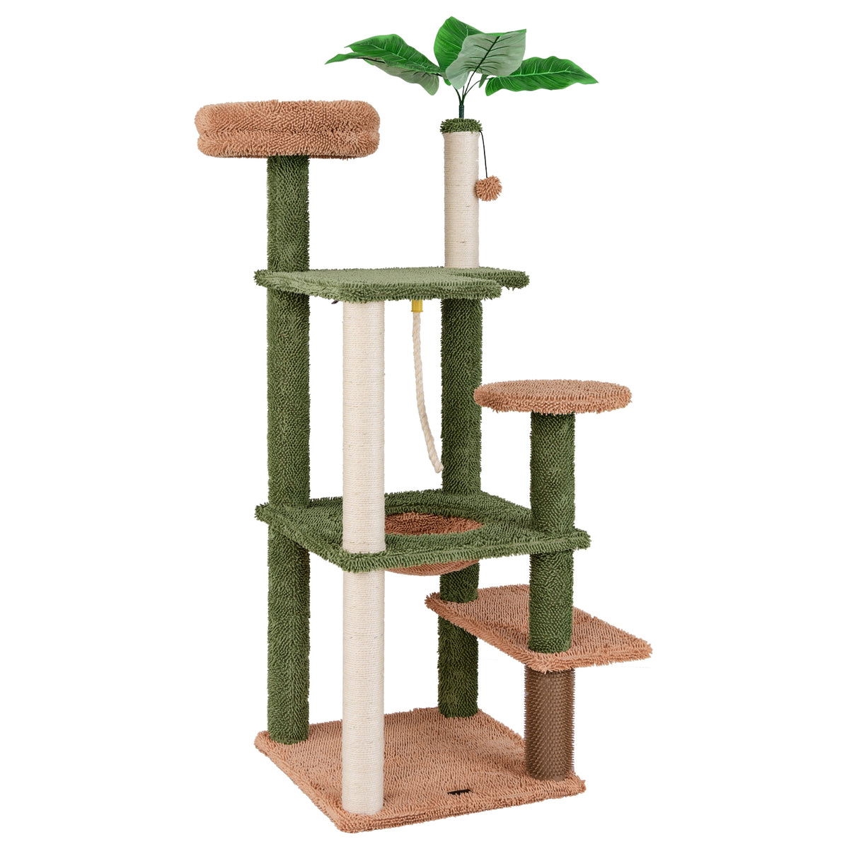 Multilevel Cat Tree with Scratching Posts and Rope Plush Perch Toy Bed