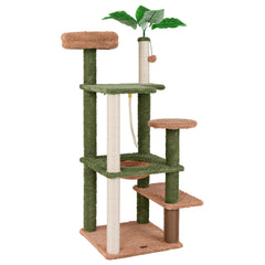 Multilevel Cat Tree with Scratching Posts and Rope Plush Perch Toy Bed