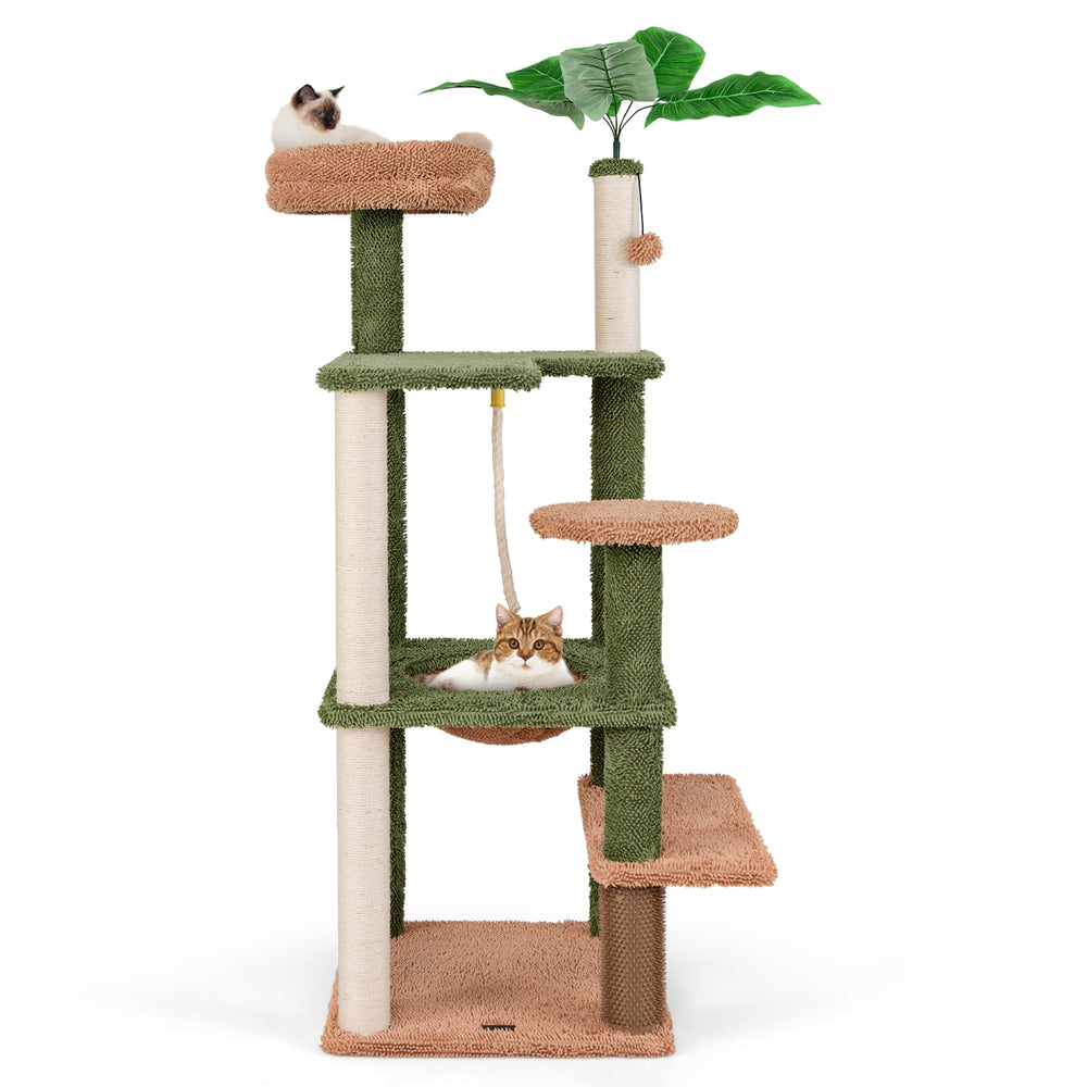 Multilevel Cat Tree with Scratching Posts and Rope Plush Perch Toy Bed - view 4
