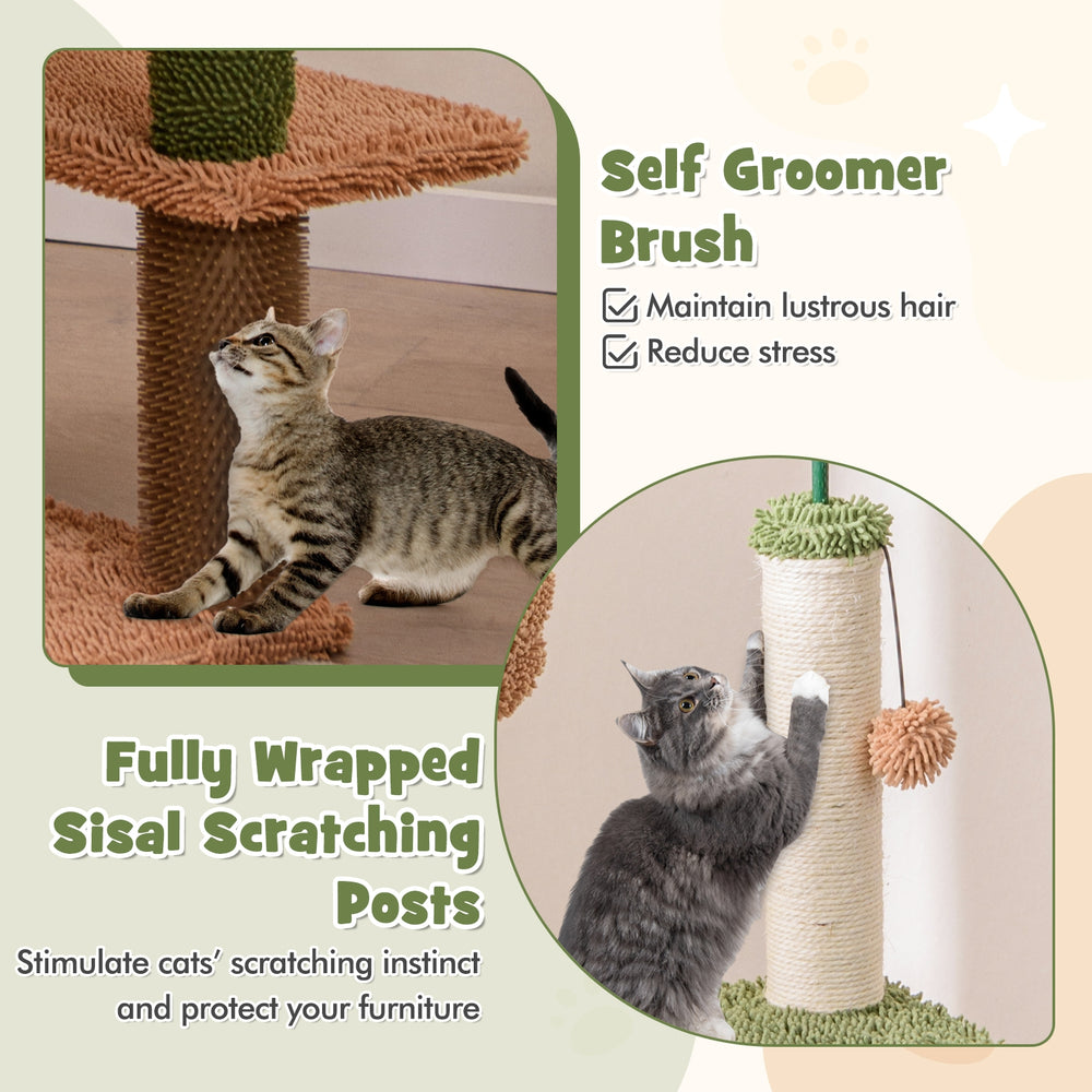 Multilevel Cat Tree with Scratching Posts and Rope Plush Perch Toy Bed - view 7