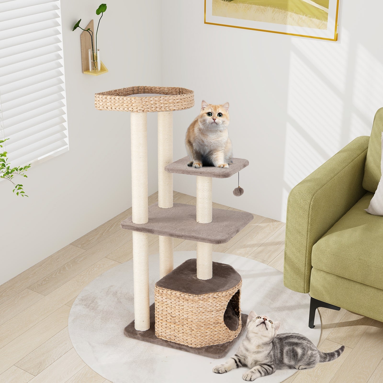 4 Layer Cat Tower with Scratching Posts Condo and Washable Cushions Cat Tree - view 2