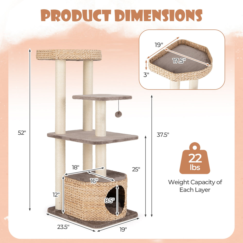 4 Layer Cat Tower with Scratching Posts Condo and Washable Cushions Cat Tree - view 5