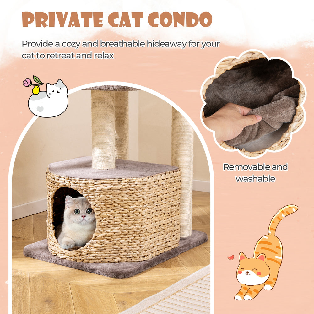 4 Layer Cat Tower with Scratching Posts Condo and Washable Cushions Cat Tree - view 7