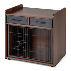 Dog Crate Furniture Indoor Dog Cage with 2 Fabric Drawers End Table Dog Kennel - view 4