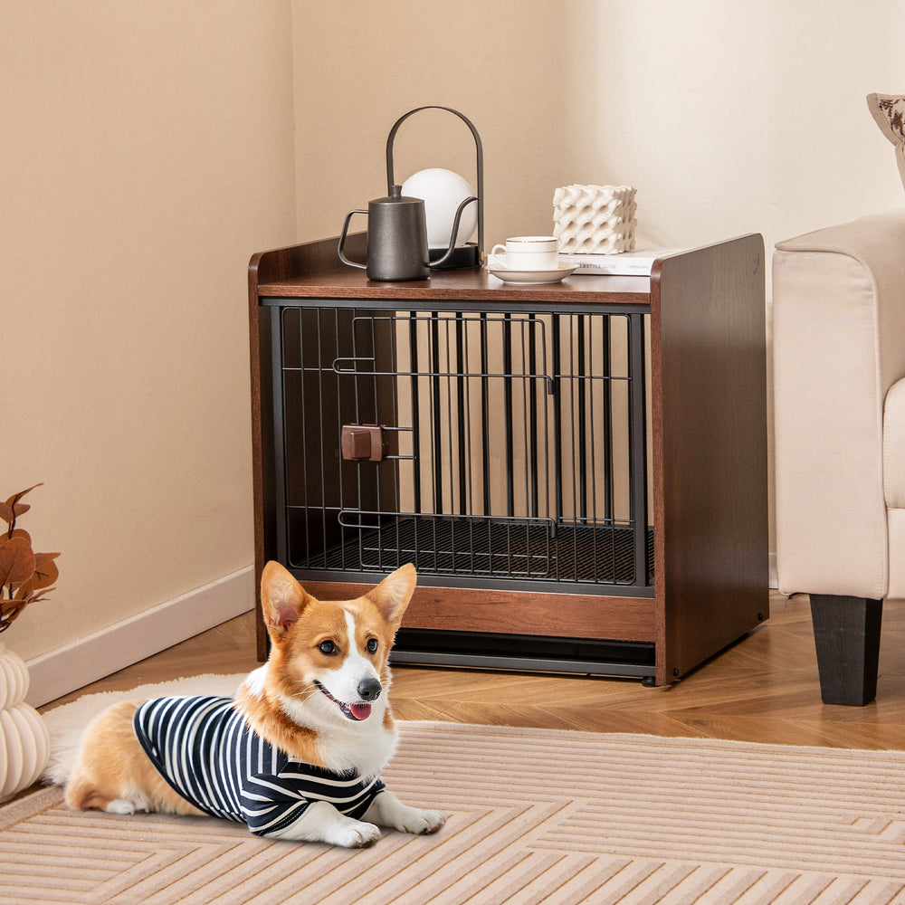 Dog Crate Indoor Dog Cage with Removable Tray and Lockable Door Dog Kennel - view 2