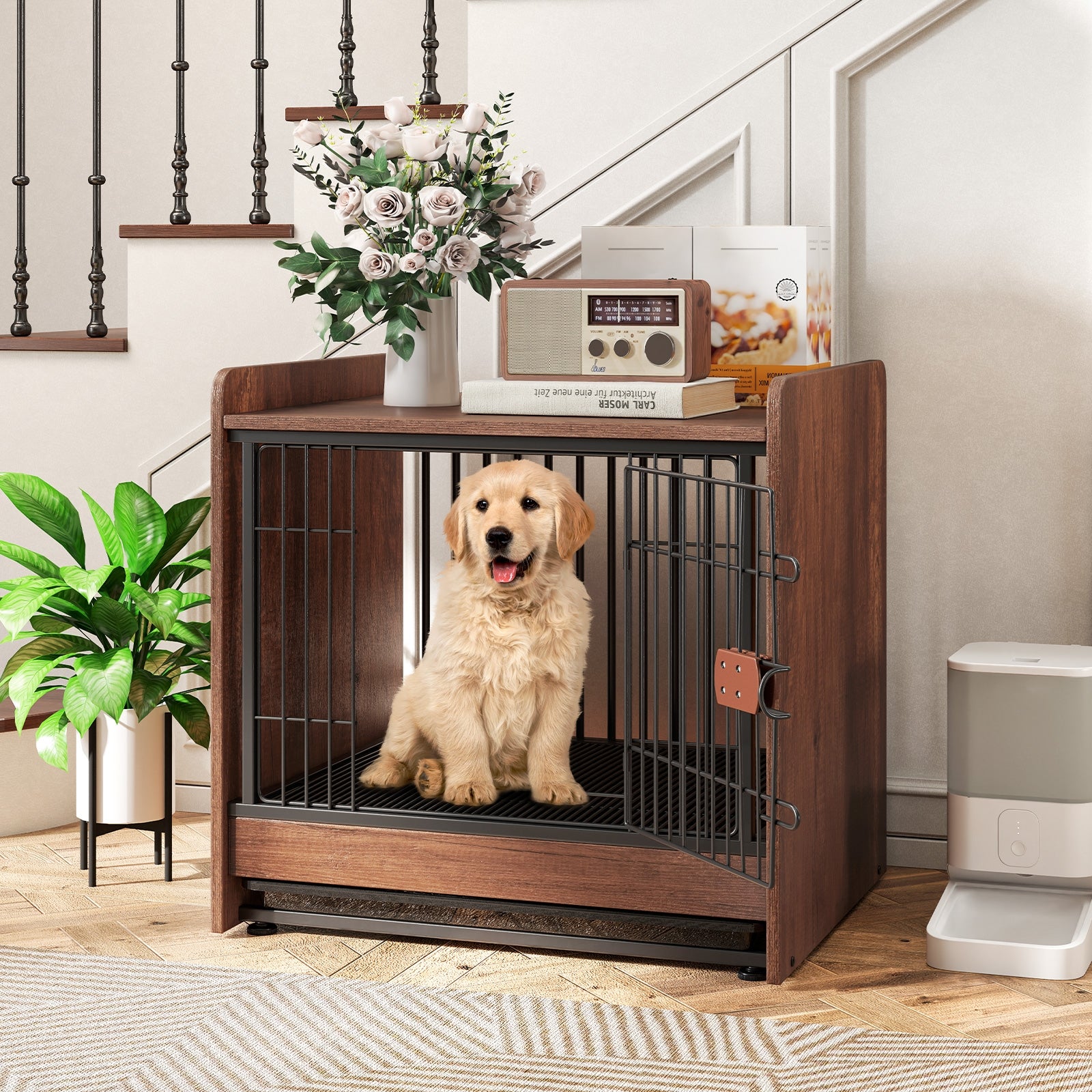 Dog Crate Indoor Dog Cage with Removable Tray and Lockable Door Dog Kennel - view 3