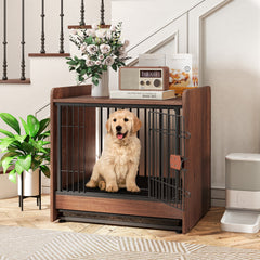 Dog Crate Indoor Dog Cage with Removable Tray and Lockable Door Dog Kennel - view 3