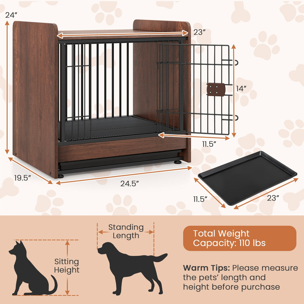 Dog Crate Indoor Dog Cage with Removable Tray and Lockable Door Dog Kennel - view 5