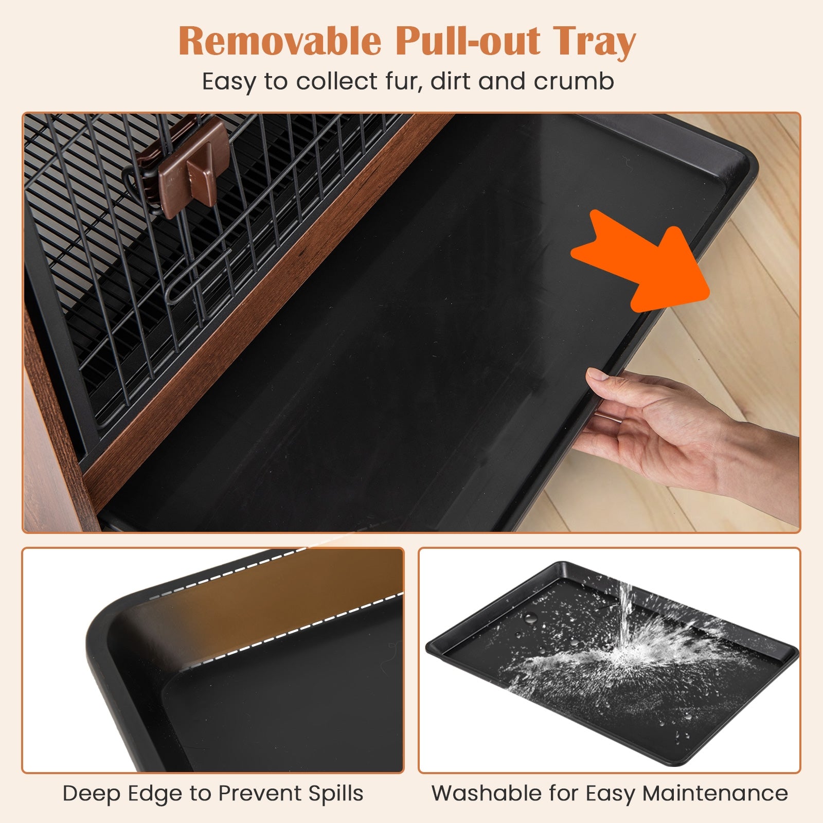 Dog Crate Indoor Dog Cage with Removable Tray and Lockable Door Dog Kennel - view 8