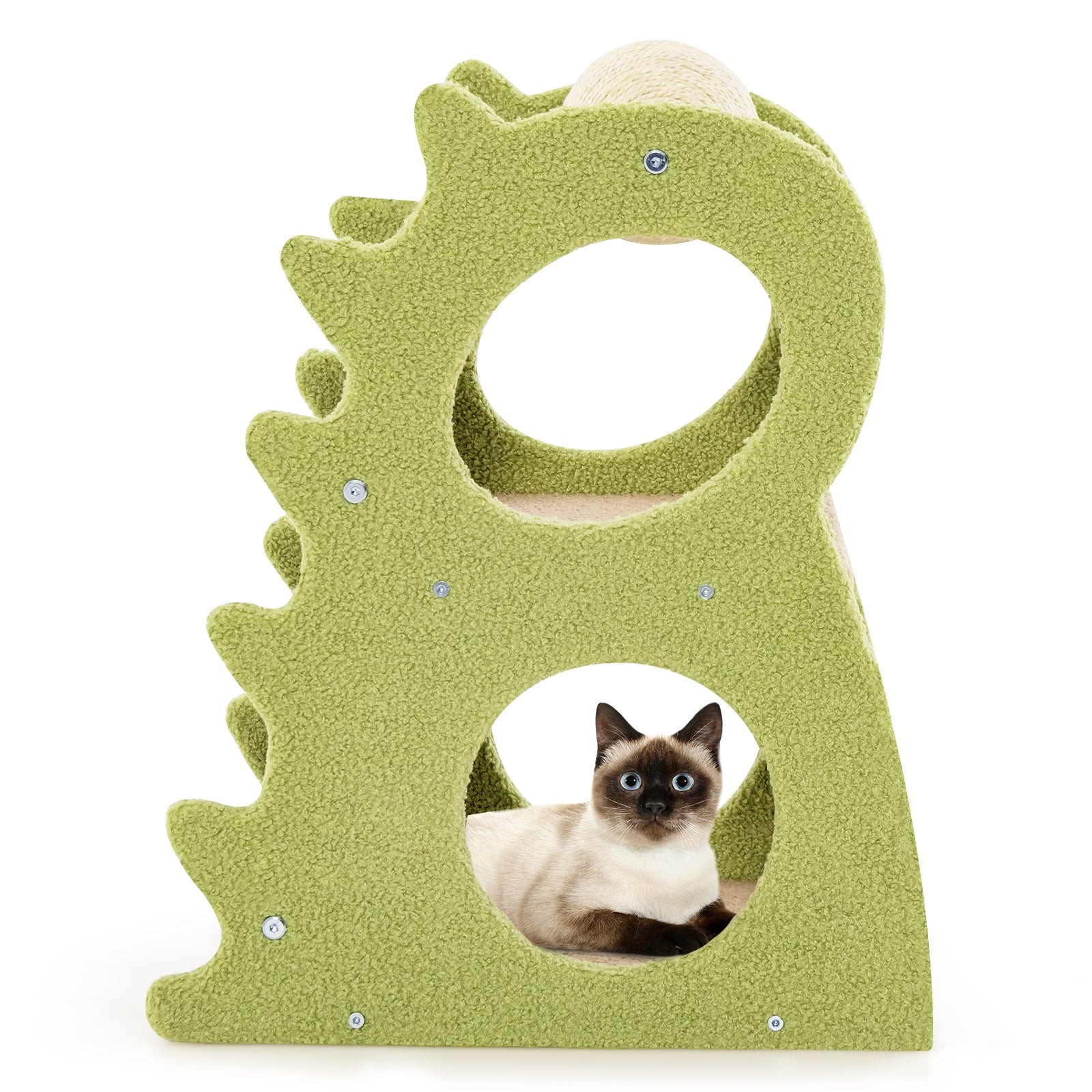 2-Tier Modern Cat Tree for Indoor Cats with Rotatable Sisal Scratching Ball - view 4