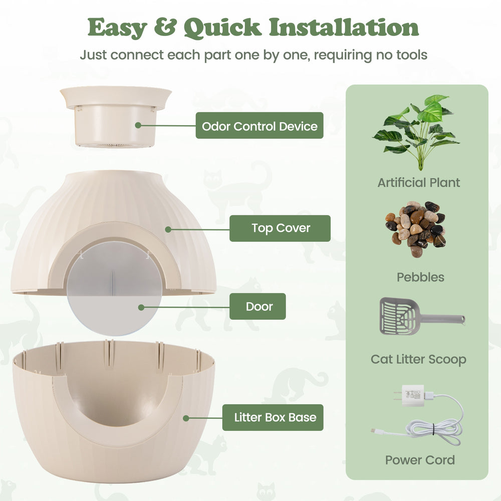 Smart Plant Cat Litter Box with Electronic Odor Removal & Sterilization Cat - view 7