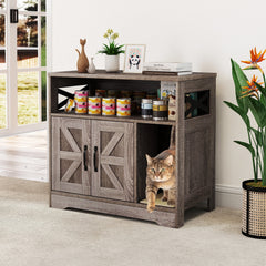 Cat Litter Box Enclosure Hidden Cat Washroom Furniture with Storage Cat House - view 3