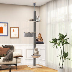 Floor to Ceiling Cat Tree with 93 Inch-107 Inch Adjustable Height - view 2