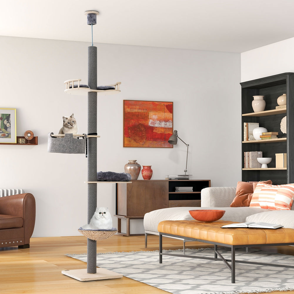 Floor to Ceiling Cat Tree with 93 Inch-107 Inch Adjustable Height - view 3
