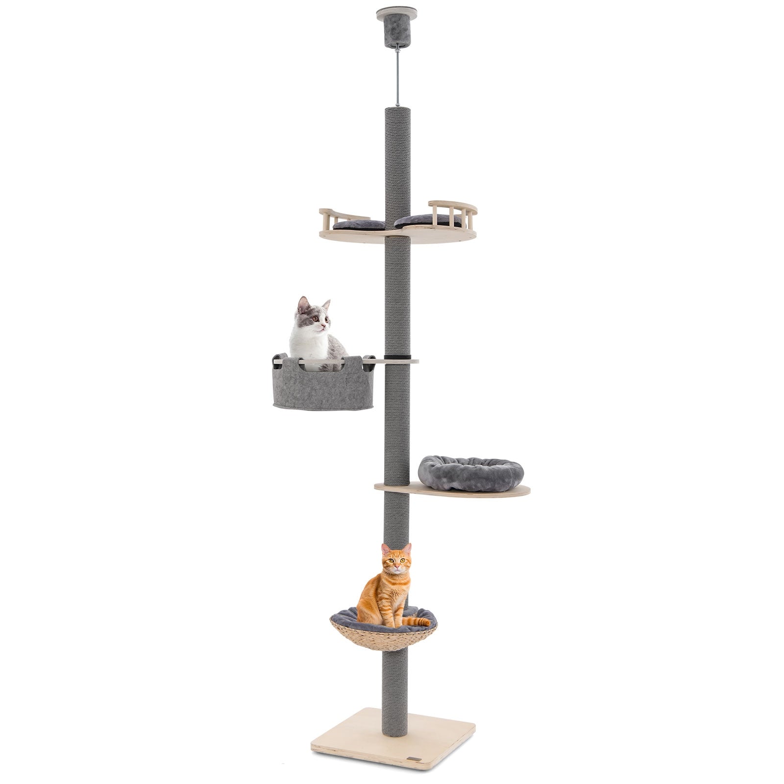 Floor to Ceiling Cat Tree with 93 Inch-107 Inch Adjustable Height - view 4