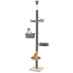 Floor to Ceiling Cat Tree with 93 Inch-107 Inch Adjustable Height - view 4