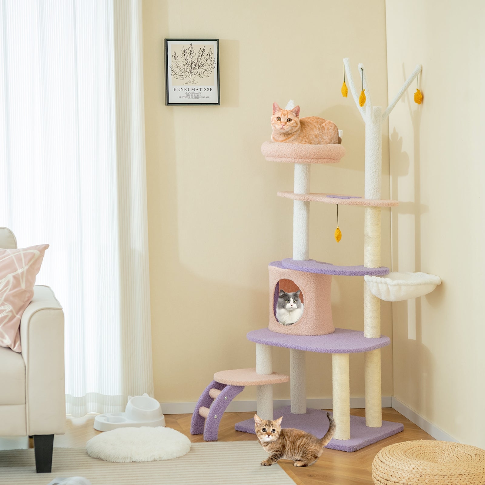 Multi-level Cat Tower with Sisal Covered Scratching Posts Cat Tree - view 2