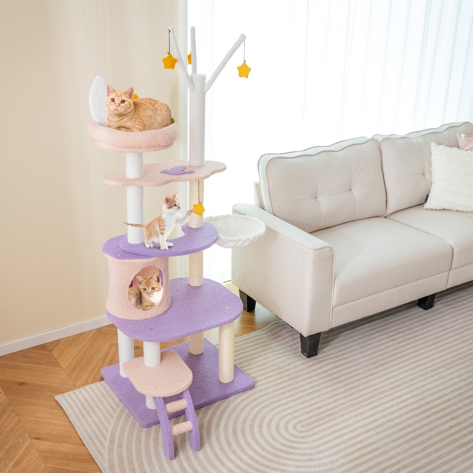 Multi-level Cat Tower with Sisal Covered Scratching Posts Cat Tree - view 3
