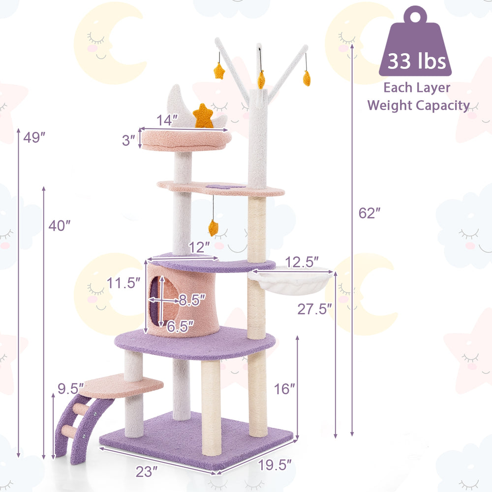 Multi-level Cat Tower with Sisal Covered Scratching Posts Cat Tree - view 5