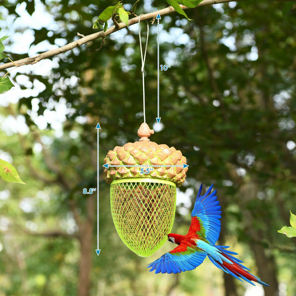 Metal Acorn Wild Bird Feeder Outdoor Hanging Food Dispenser for Garden Yard - view 7