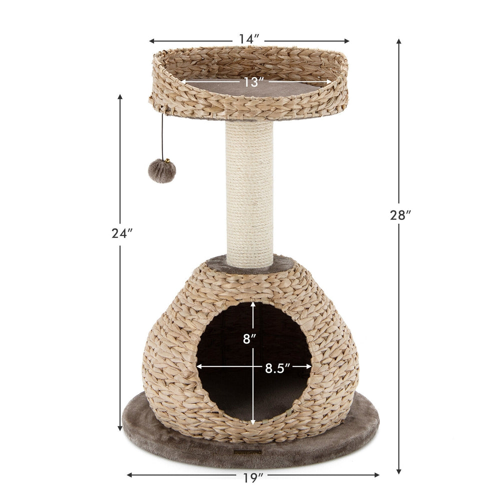 28 Inches Hand-Made Cat Tree Tower with Jump Platform - view 4