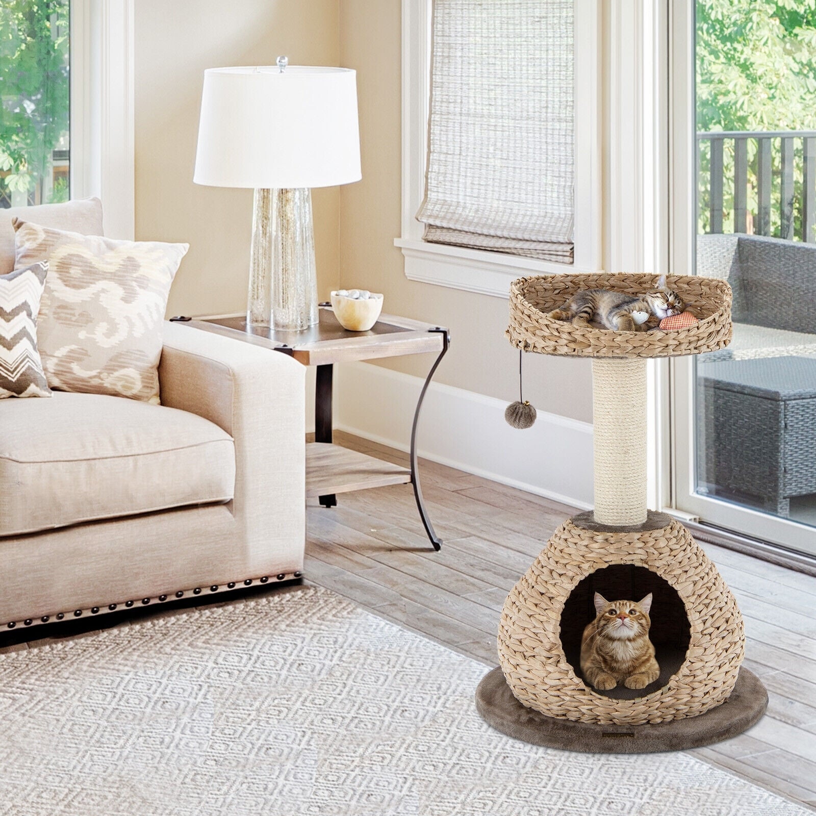 28 Inches Hand-Made Cat Tree Tower with Jump Platform - view 6