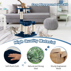 Multi-level Cat Tree with Scratching Posts and Cat Hammock - view 3