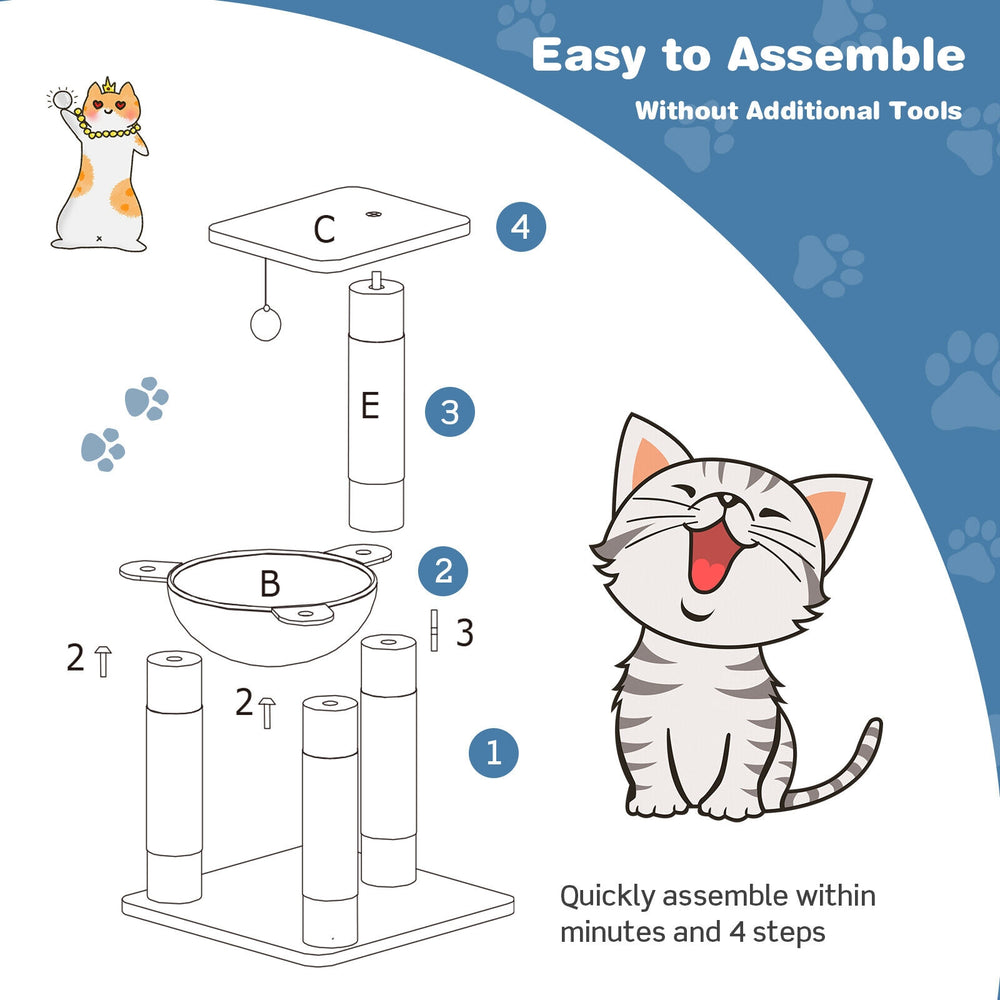 Multi-level Cat Tree with Scratching Posts and Cat Hammock - view 5