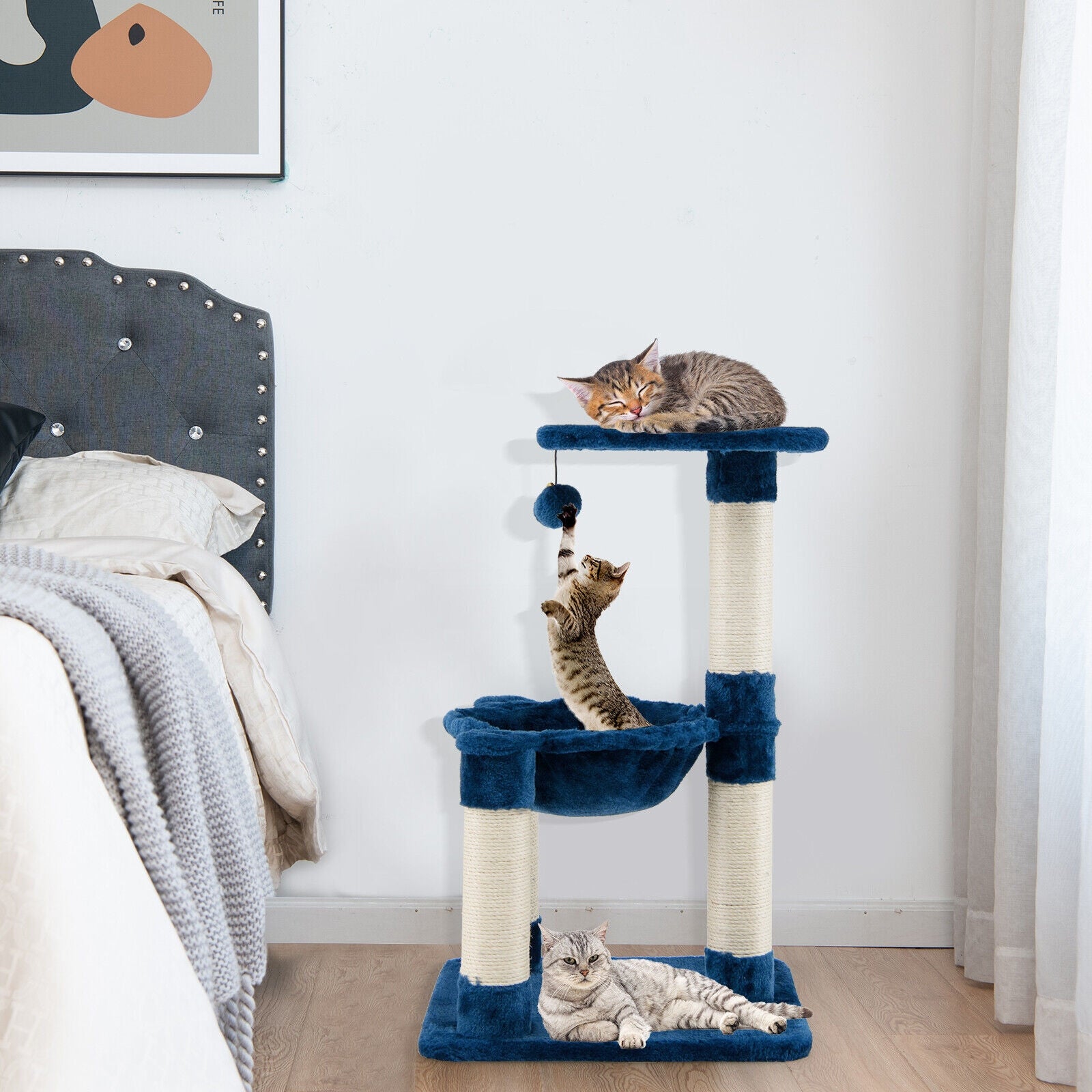 Multi-level Cat Tree with Scratching Posts and Cat Hammock - view 7