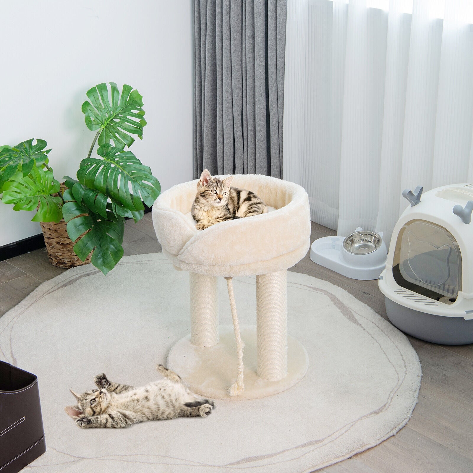 Cat Climbing Tree with Plush Perchs and Scratching Post - view 2