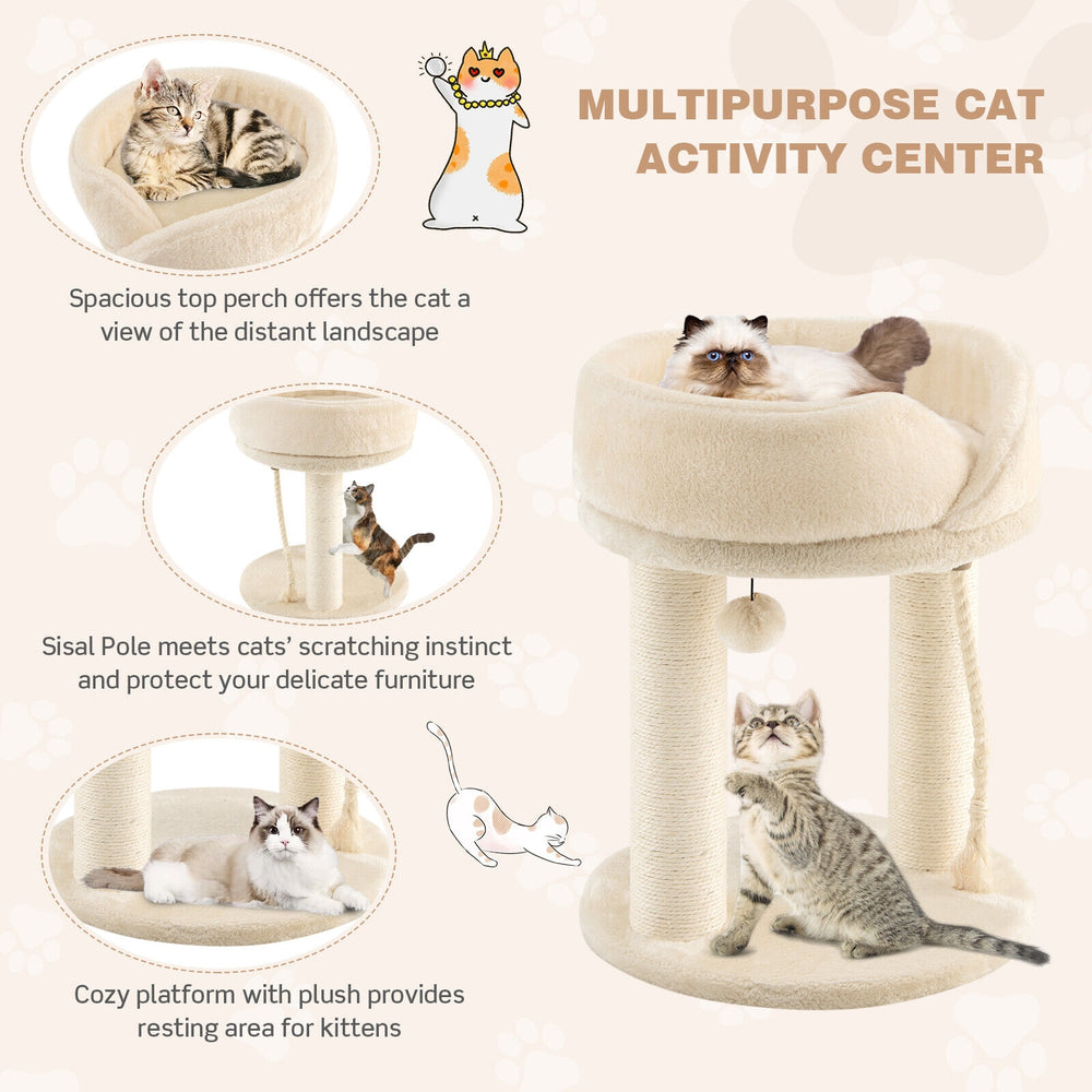 Cat Climbing Tree with Plush Perchs and Scratching Post - view 5