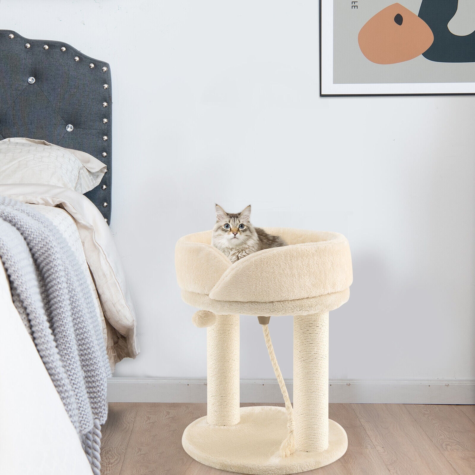 Cat Climbing Tree with Plush Perchs and Scratching Post - view 6