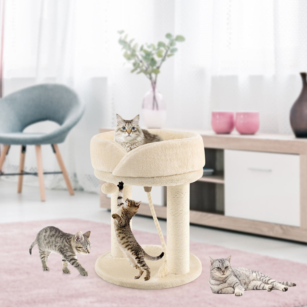 Cat Climbing Tree with Plush Perchs and Scratching Post - view 7