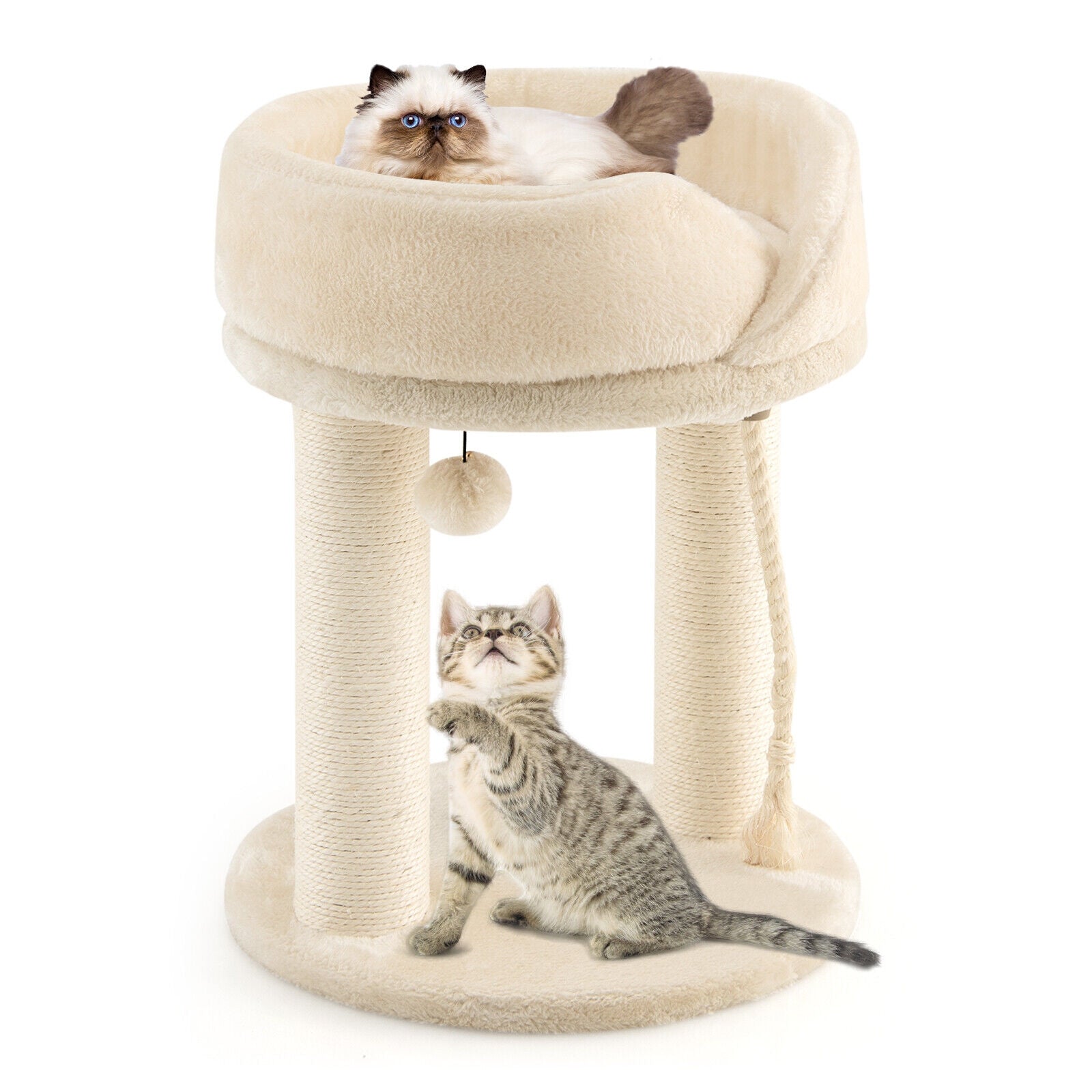 Cat Climbing Tree with Plush Perchs and Scratching Post - view 8