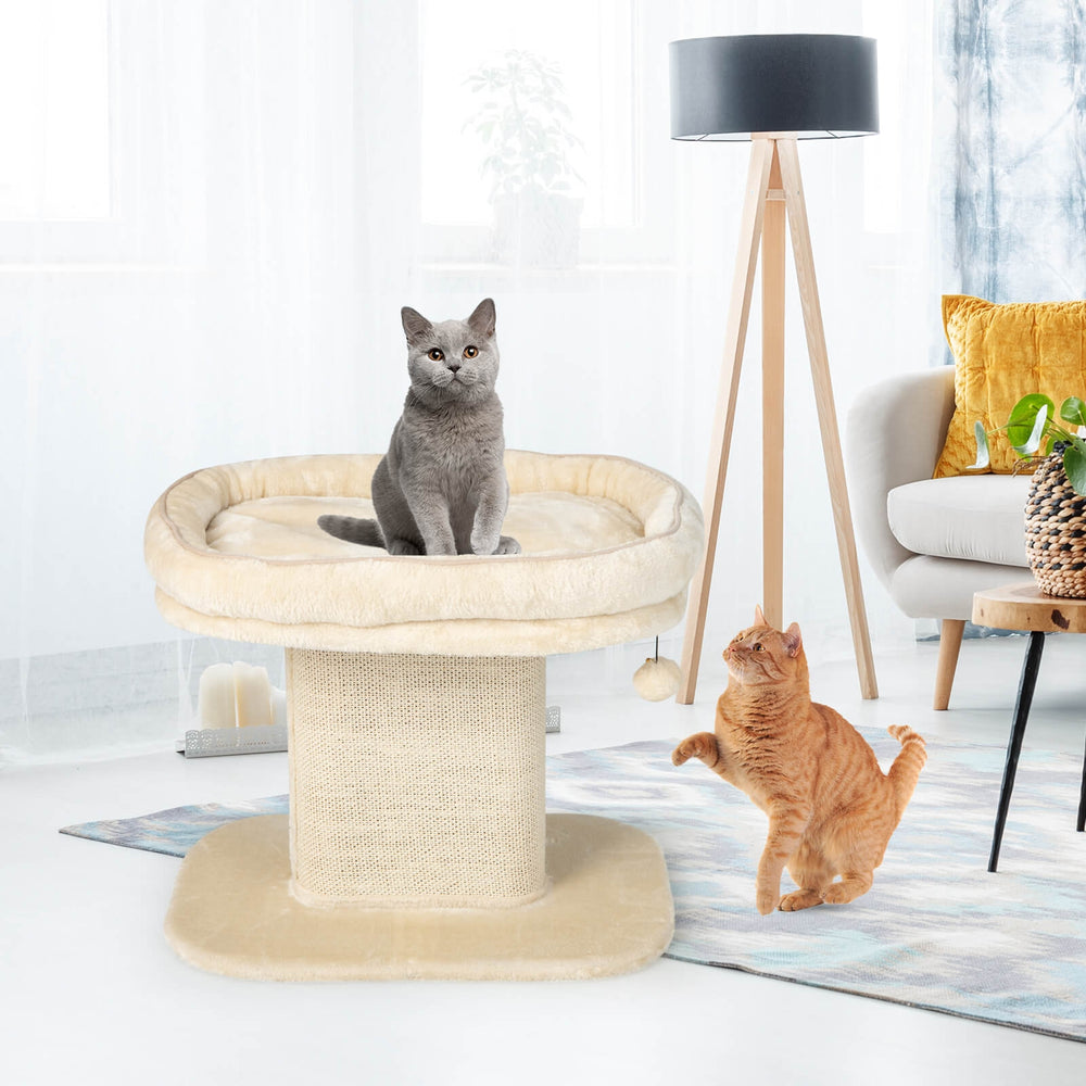 Modern Cat Tree Tower with Large Plush Perch and Sisal Scratching Plate - view 5