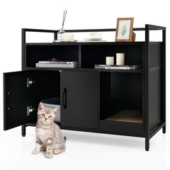 Hidden Cat Washroom with Double Doors and Scratch Cardboard Cat House - view 4
