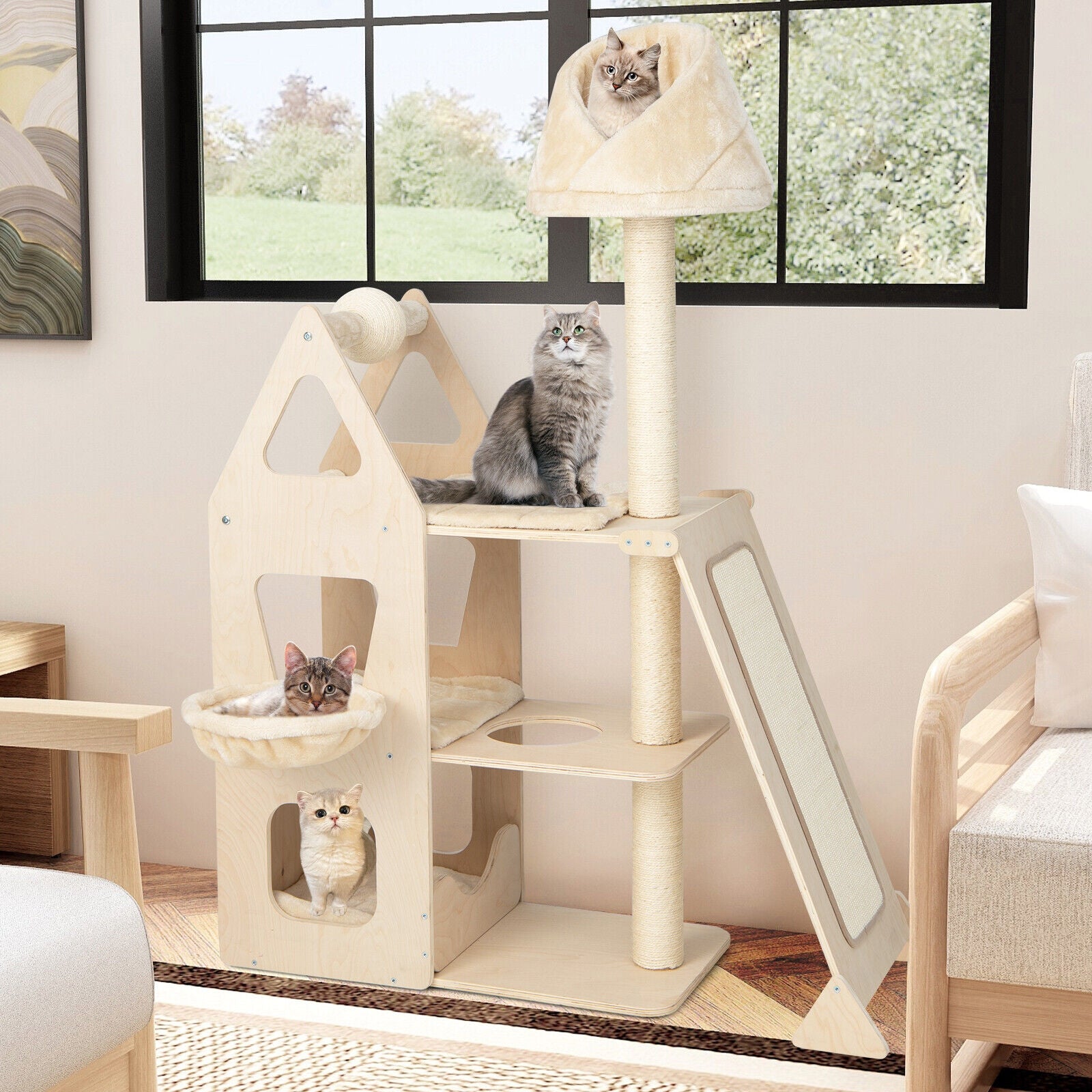 Multi-Level Cat Tree with Sisal Scratching Post - view 2