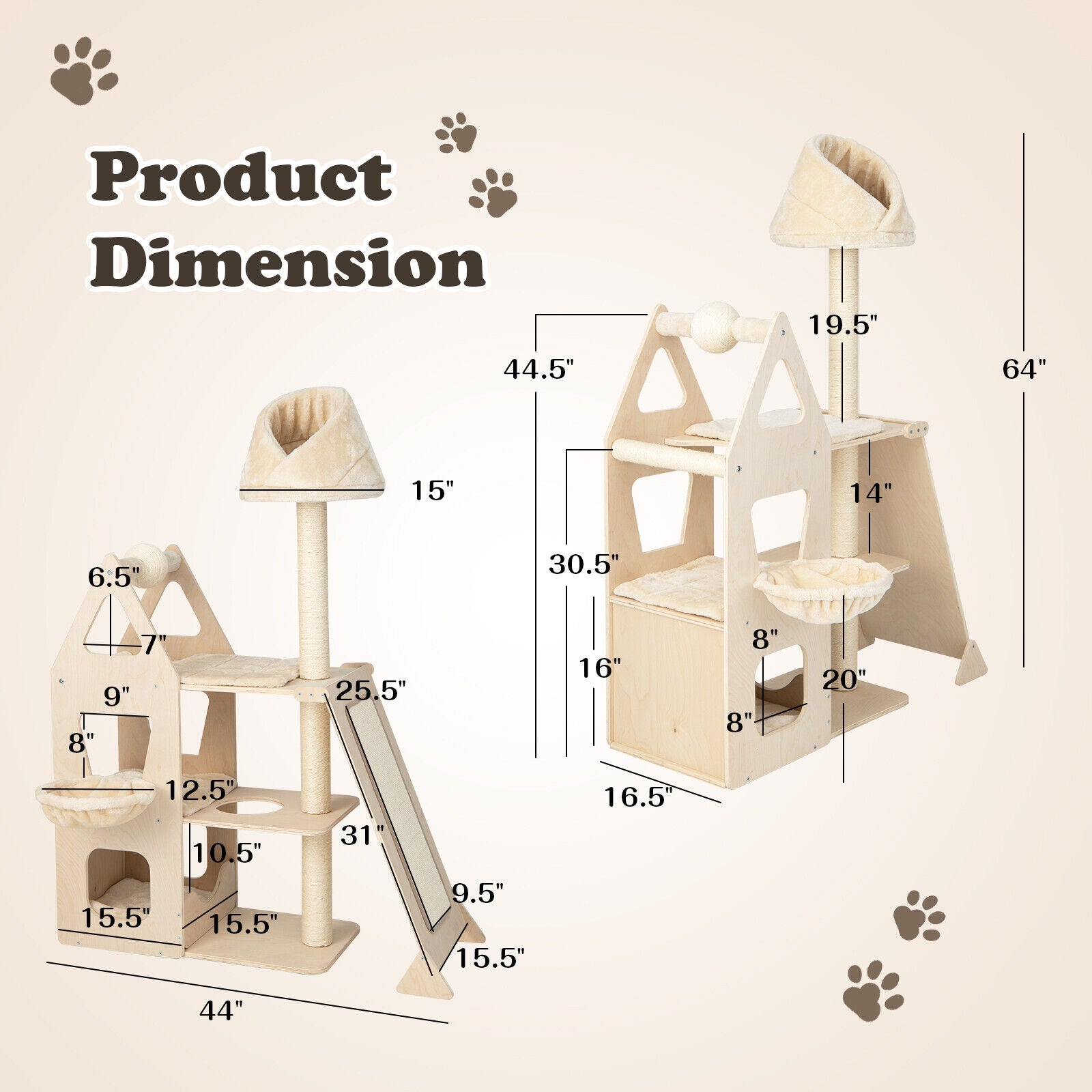 Multi-Level Cat Tree with Sisal Scratching Post - view 4