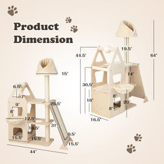 Multi-Level Cat Tree with Sisal Scratching Post - view 4