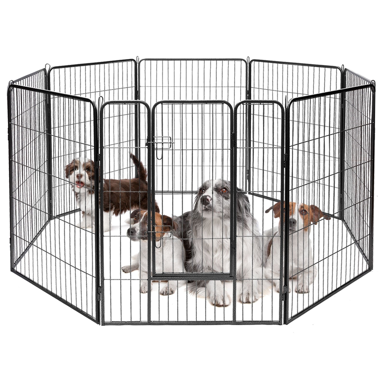 8 Metal Panel Heavy Duty Pet Playpen Dog Fence with Door-48 inches Pet Gate