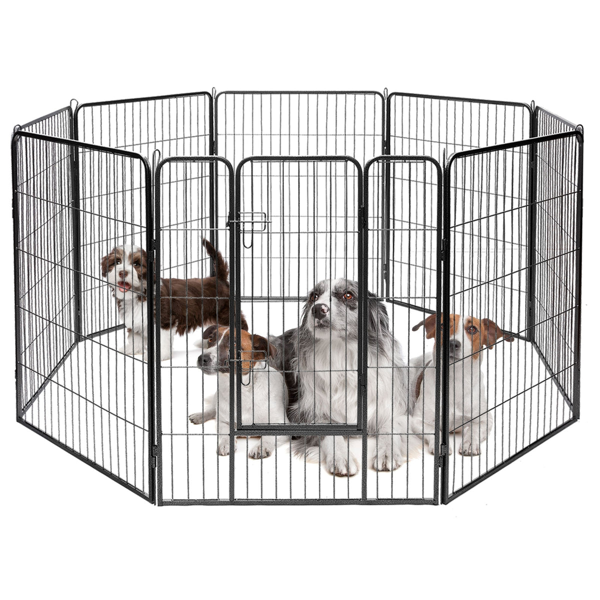 8 Metal Panel Heavy Duty Pet Playpen Dog Fence with Door-48 inches Pet Gate