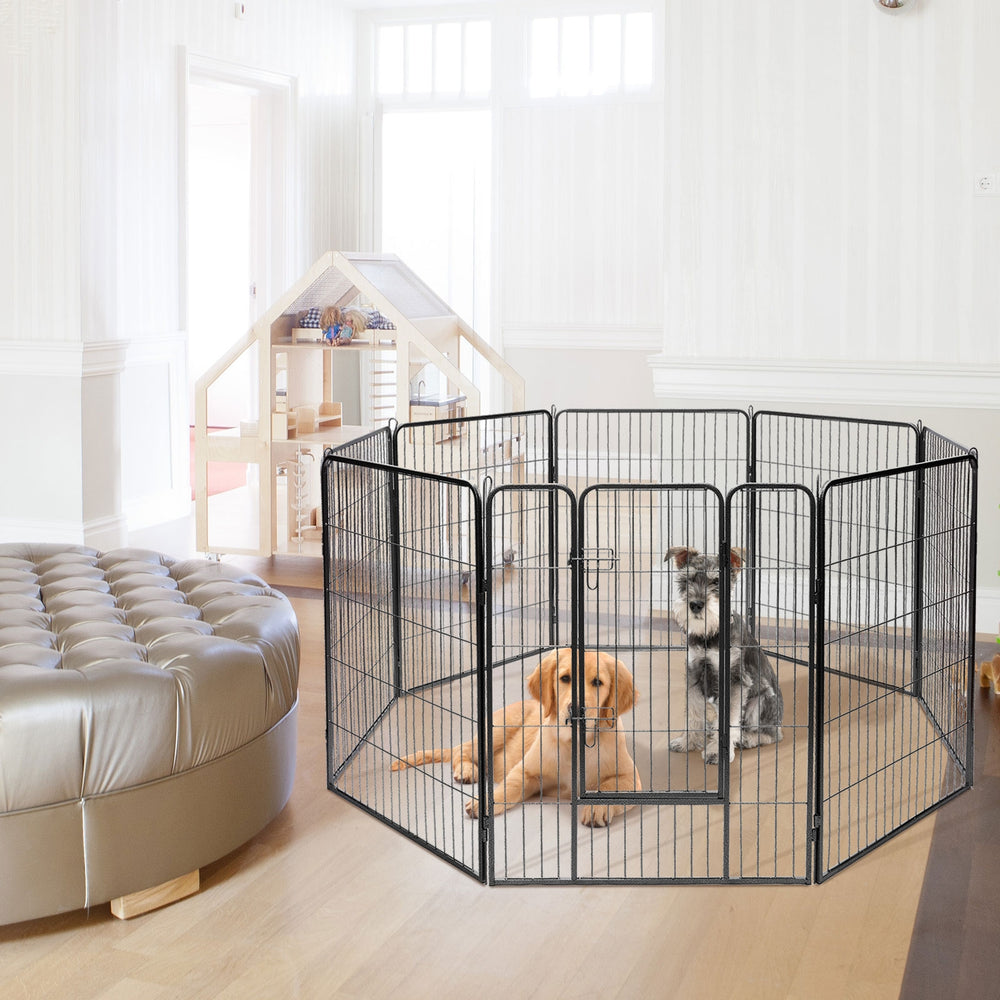 8 Metal Panel Heavy Duty Pet Playpen Dog Fence with Door-48 inches Pet Gate - view 2